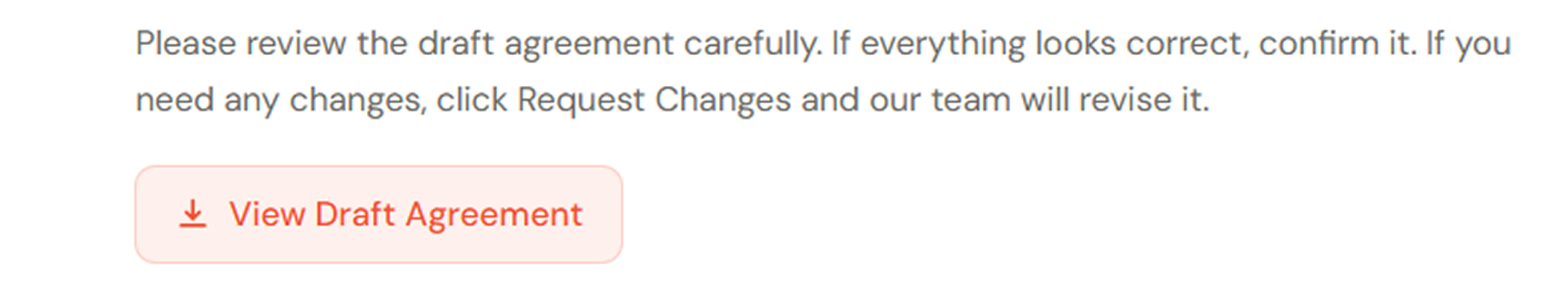 Review and confirm agreement screen preview